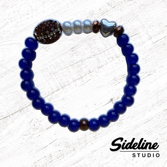 { Sideline Studio } - Game Changer - Blue / White Football Bracelet - Picture 1 of 1